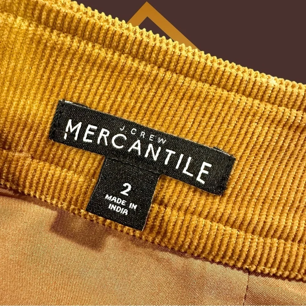 J. Crew Mercantile Corduroy A-Line Mini Skirt in “Marigold Deep Yellow” Size 2 - Picture 3 of 14